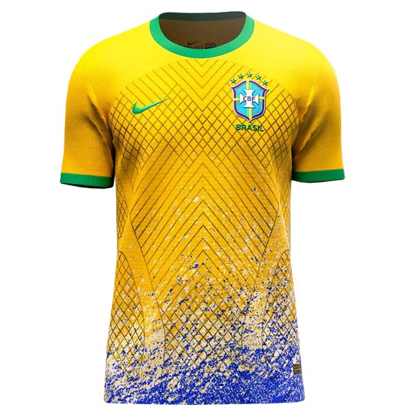 Tailandia Camiseta Brasil 1ª 2022 Amarillo